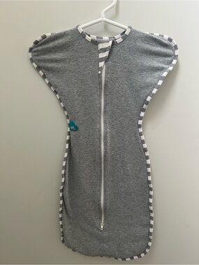 Love to Dream Grey Baby Swaddle with White Trim